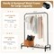 CostwayIndustrial Metal Garment Rack Heavy Duty Floor Cloth Rack w/ Shoe Storage Shelf